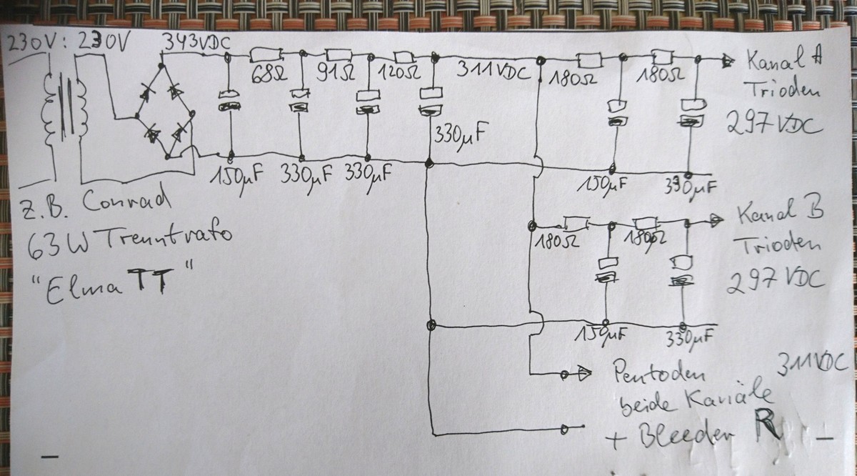 Skizze Netzteil für HighGain Riaa