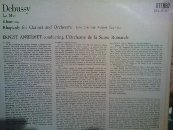 Decca SXL 6167 "Ansermet Conducts Debussy"