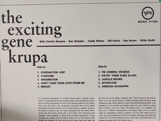 The Exciting Gene Krupa rec. 1953 Verve MONO 2