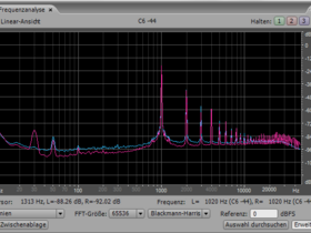 Spektrum 1 kHz Sinus, doppelt Sylomer + Ceraballs