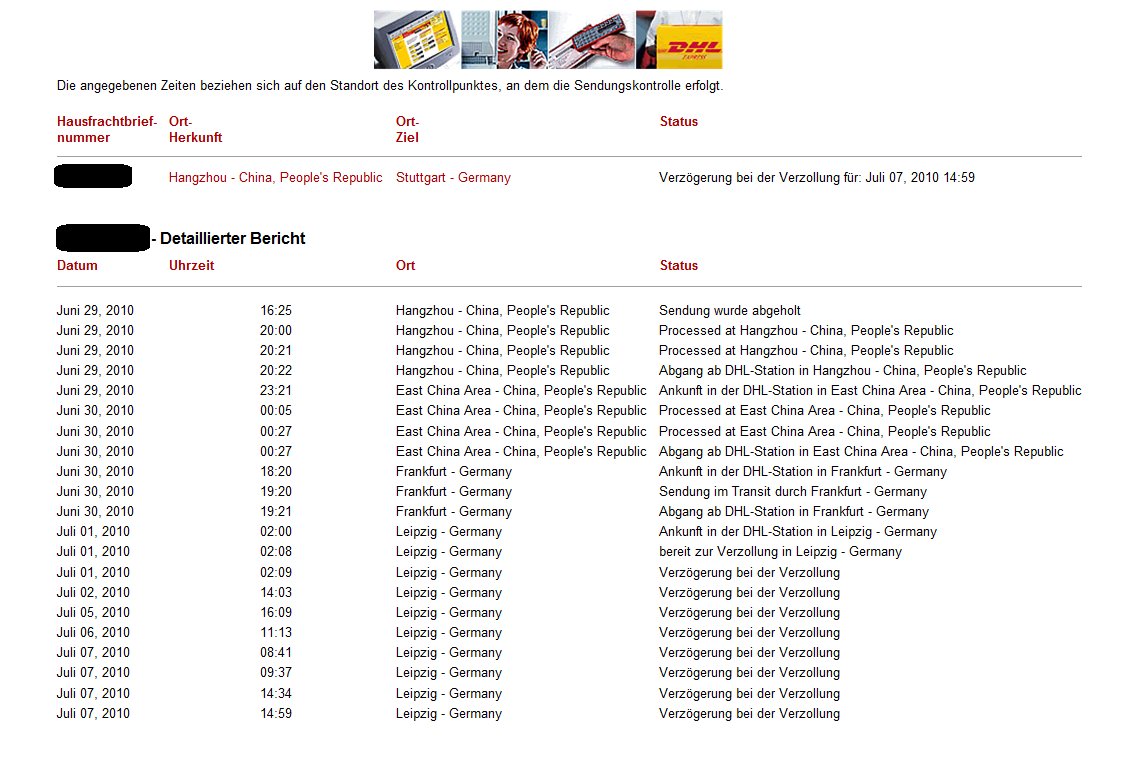 dhl hausfrachtbrief