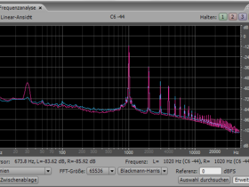 Freq. 1 kHz Sinus bei doppelteter Entkopplung durch Schaumstoff