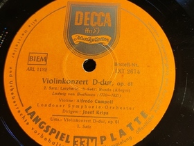 Beethoven Violinkonzert, Alfredo Campoli (Label)